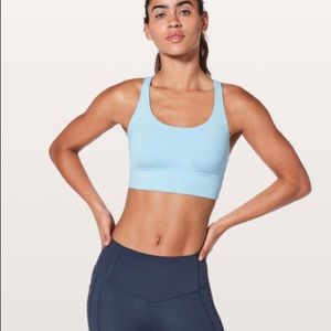 Lululemon energy bra longline size 8 light blue